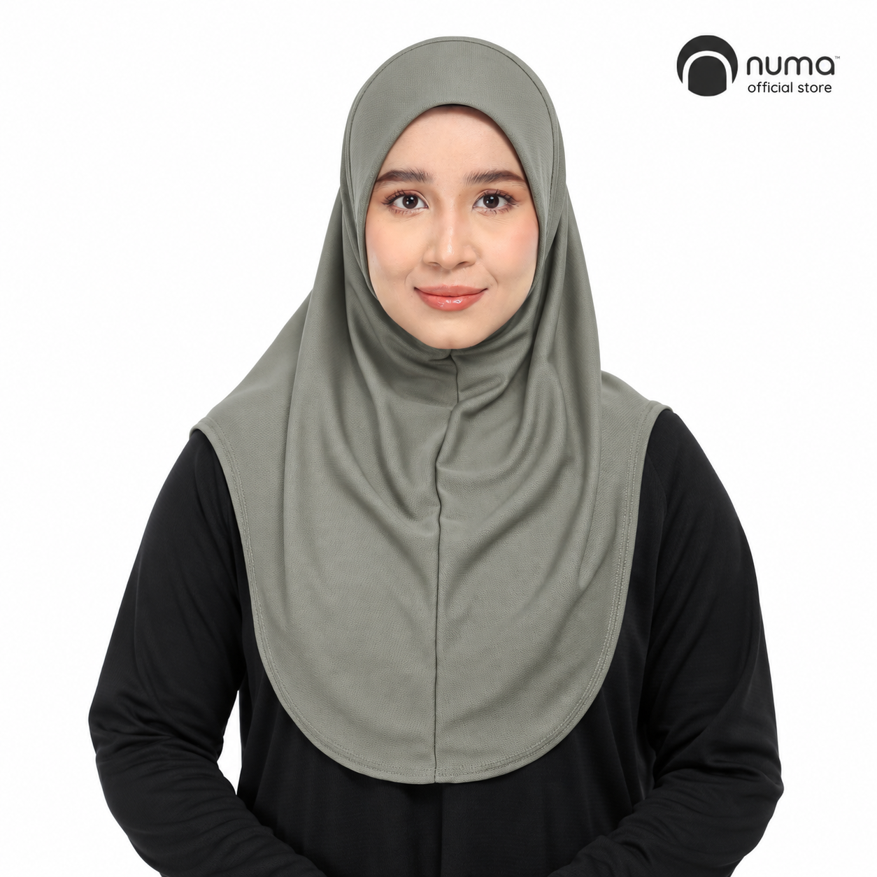 Olive Grey Hijab Studio Portrait-2