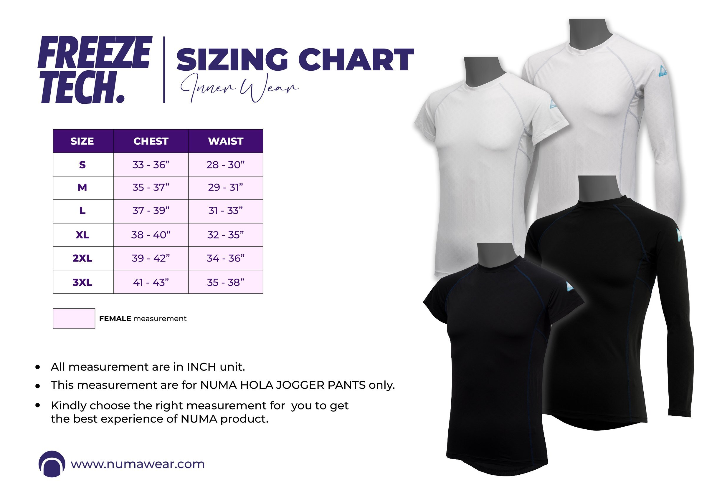 FREEZE TECH - Sizing Chart