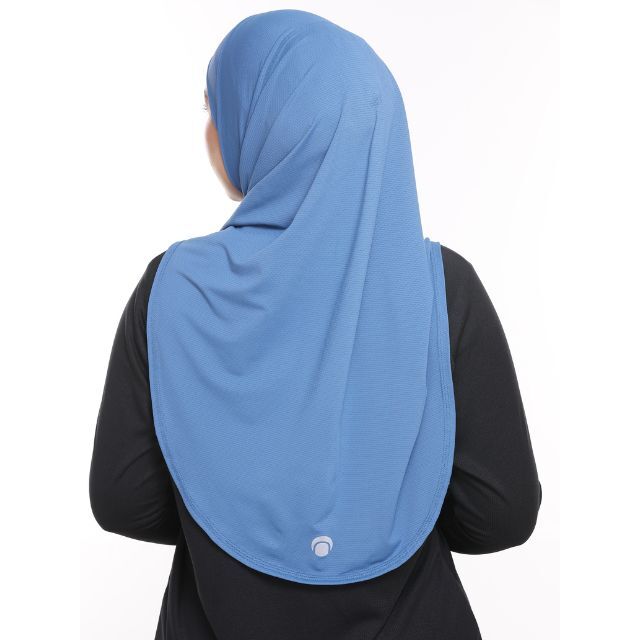 arya - steel blue - tudung sukan