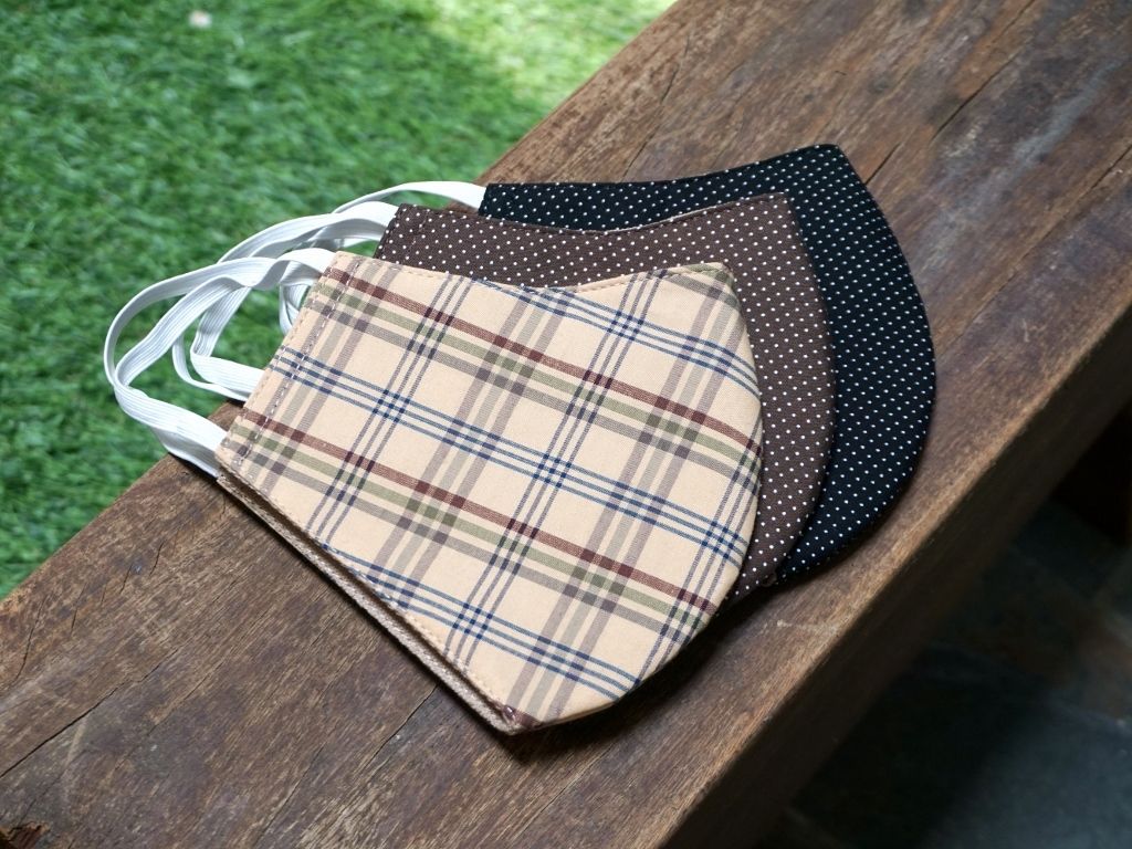 Fabric mask - checked polka set.jpg