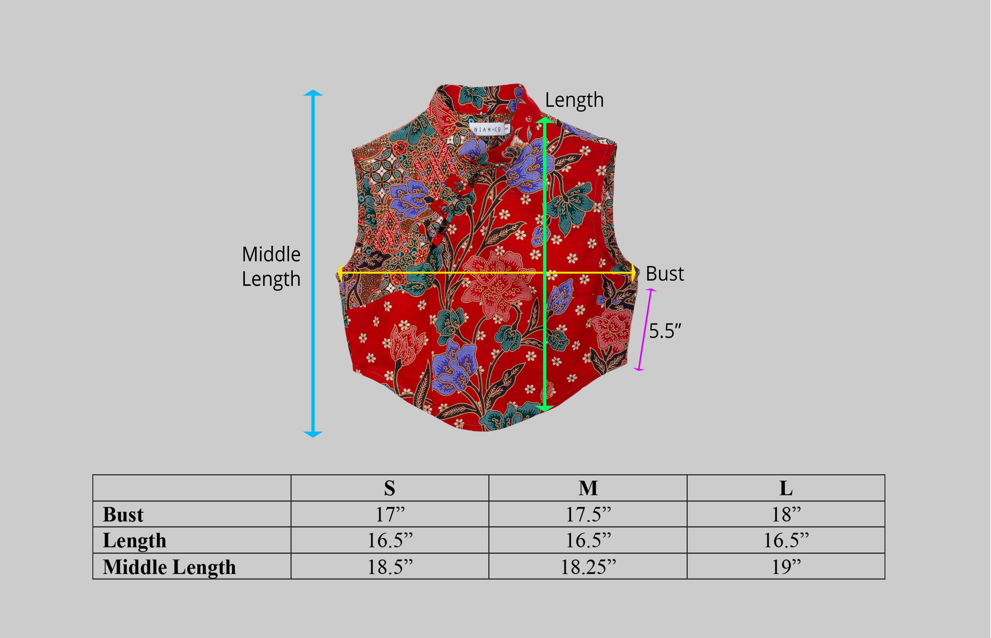 Cheongsam Arc Top Measurement