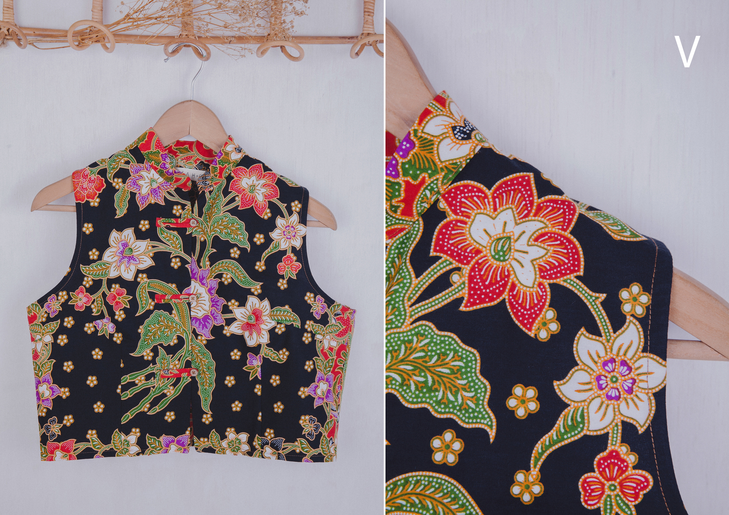 Niah+Co Batik Crop Cheongsam Top (XL)_187