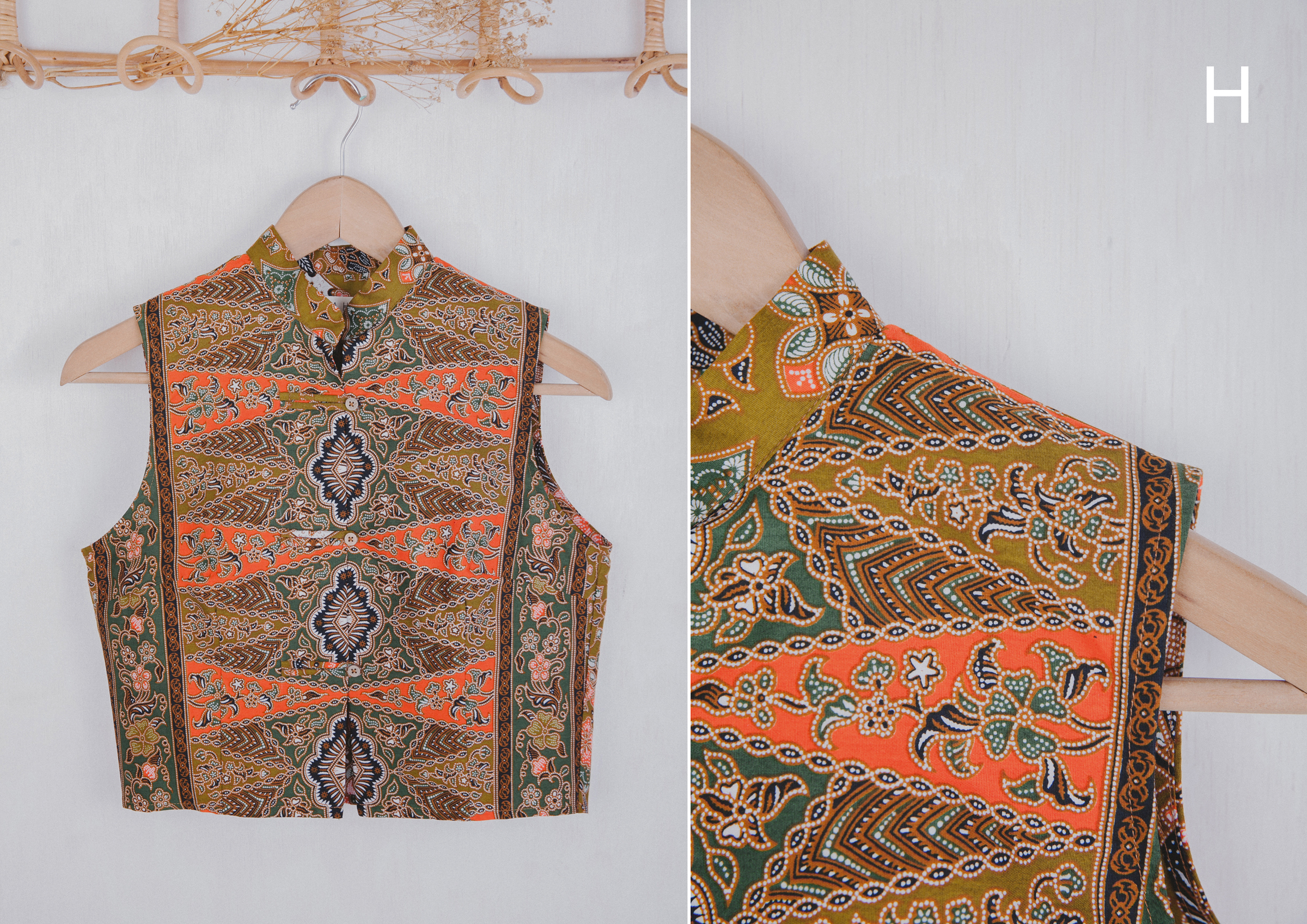 Niah+Co Batik Crop Cheongsam Top (XL)_159