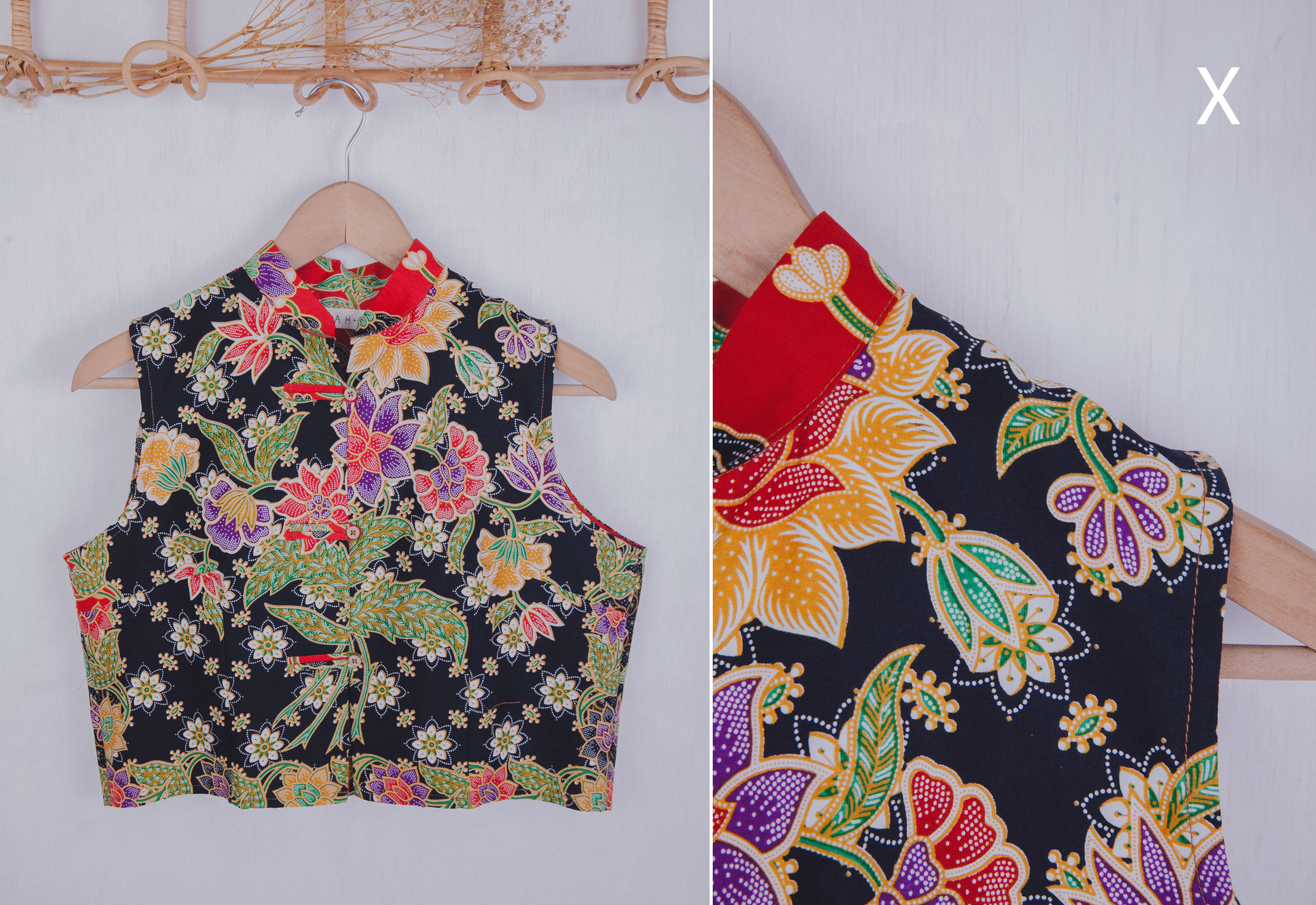 Niah+Co Batik Crop Cheongsam Top (XL)_191