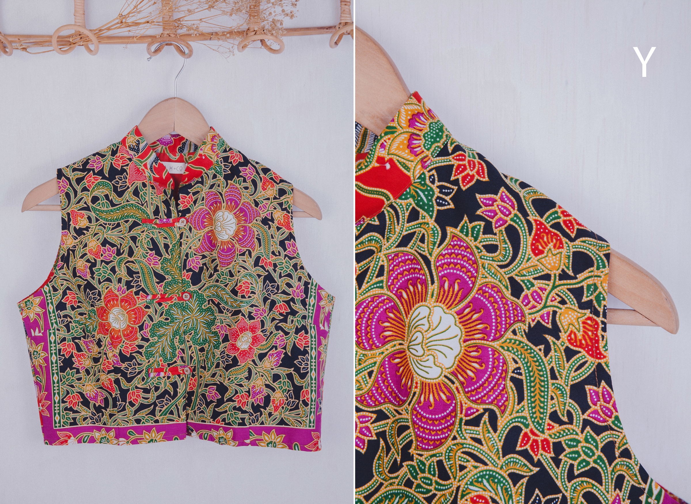 Niah+Co Batik Crop Cheongsam Top (XL)_193