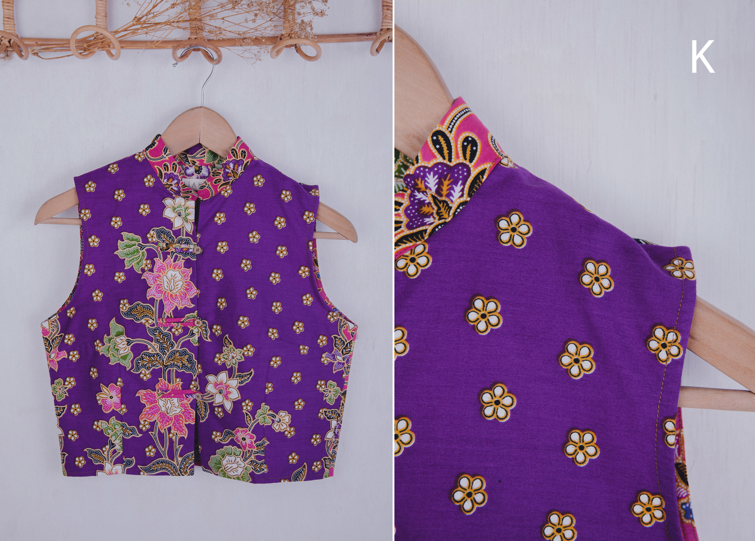 Niah+Co Batik Crop Cheongsam Top (L)_111