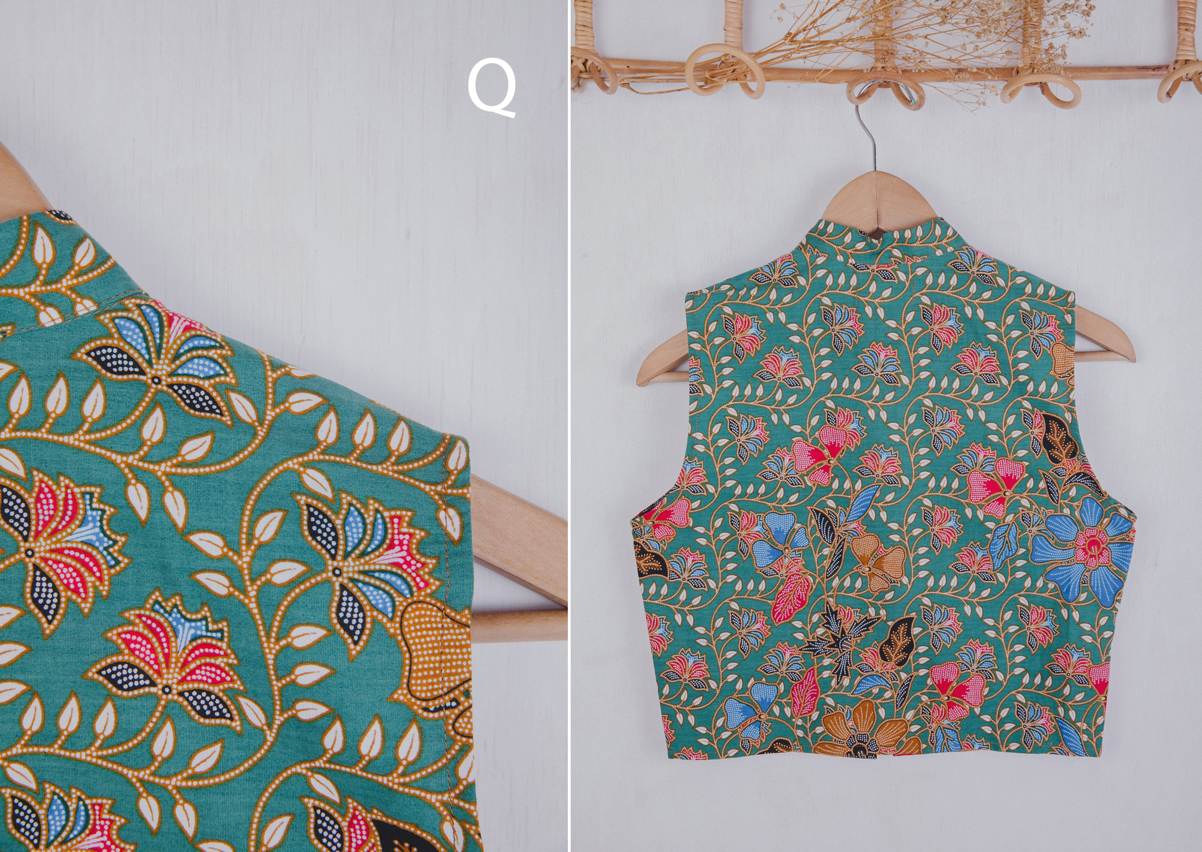 Niah+Co Batik Crop Cheongsam Top (L)_124