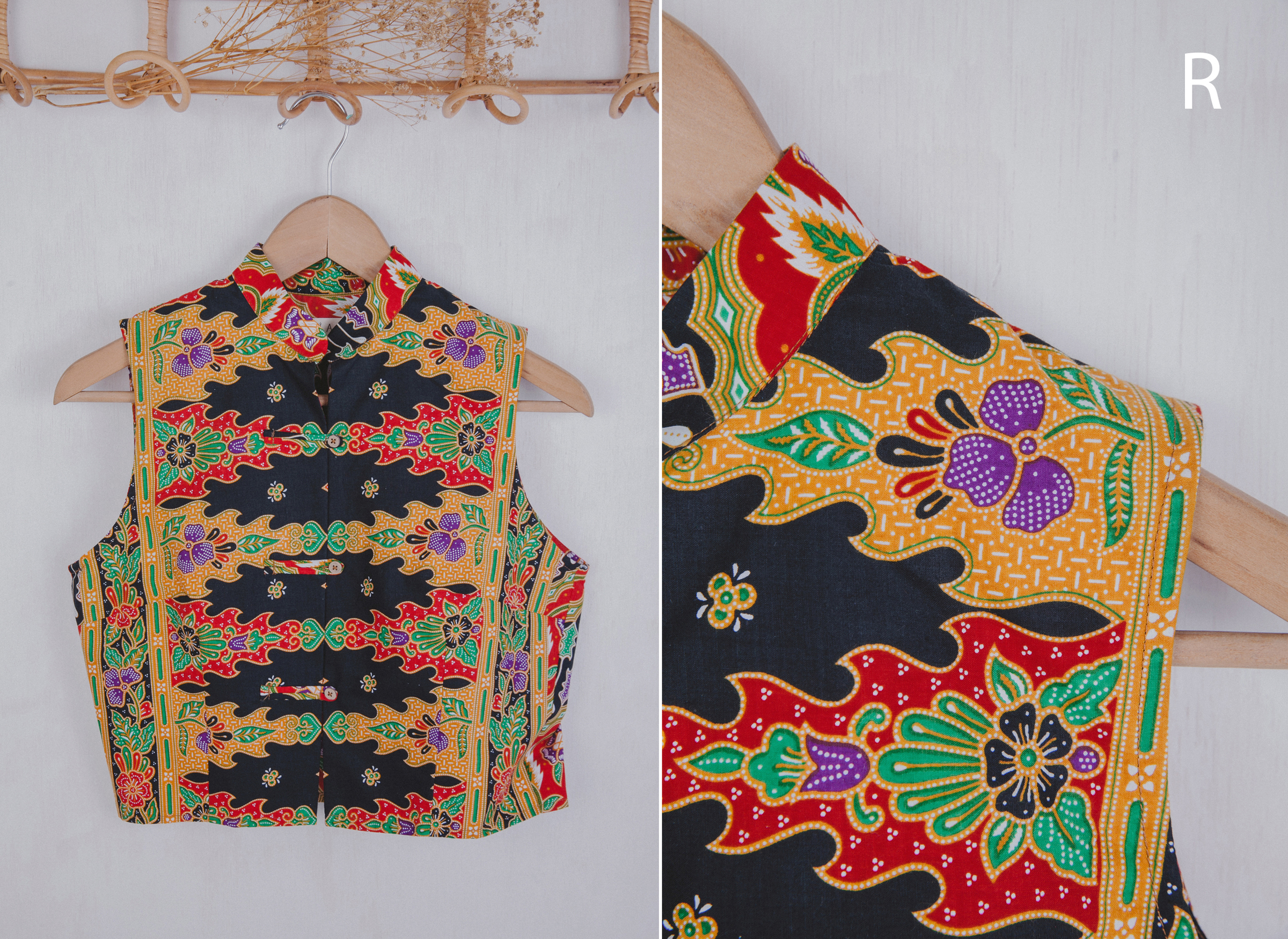 Niah+Co Batik Crop Cheongsam Top (L)_125