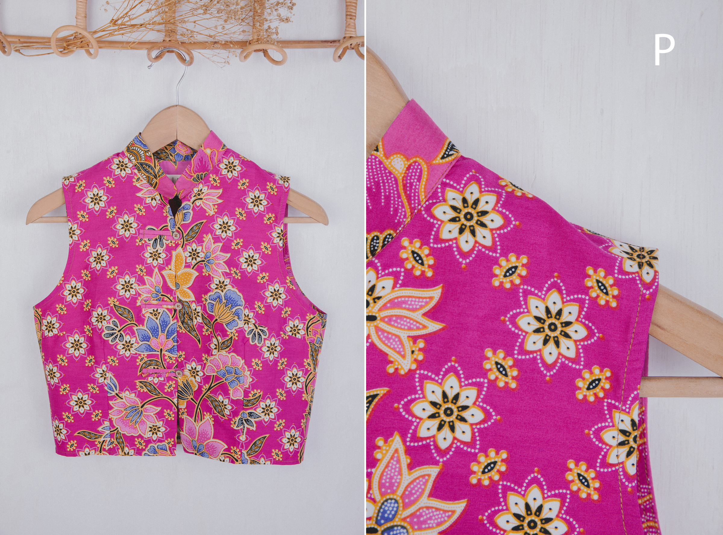 Niah+Co Batik Crop Cheongsam Top (L)_121(2x)