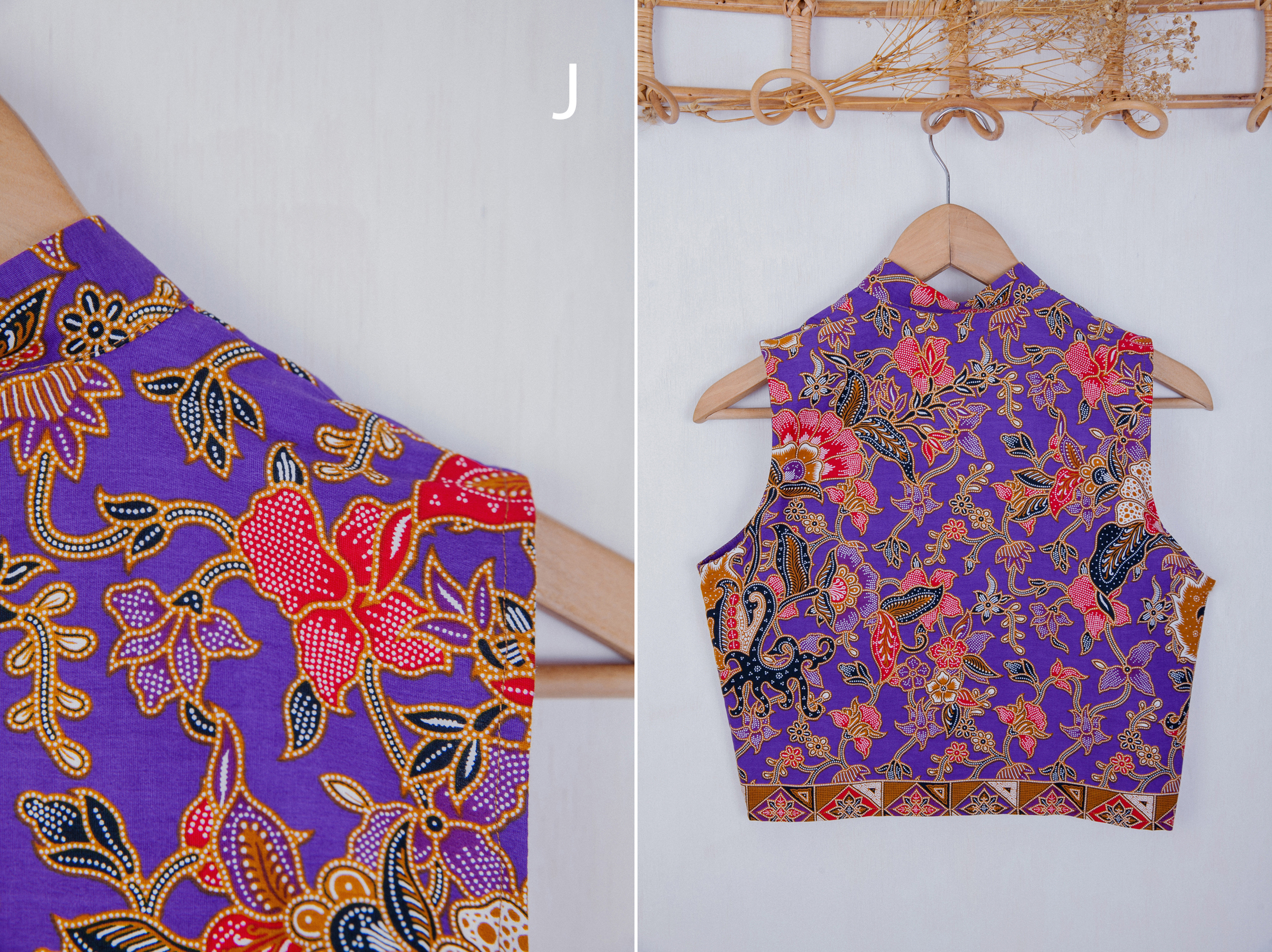 Niah+Co Batik Crop Cheongsam Top (M)_060