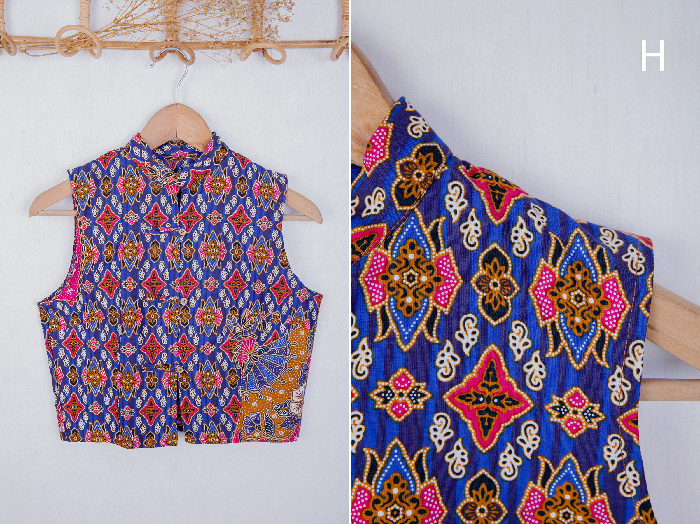 Niah+Co Batik Crop Cheongsam Top (M)_055