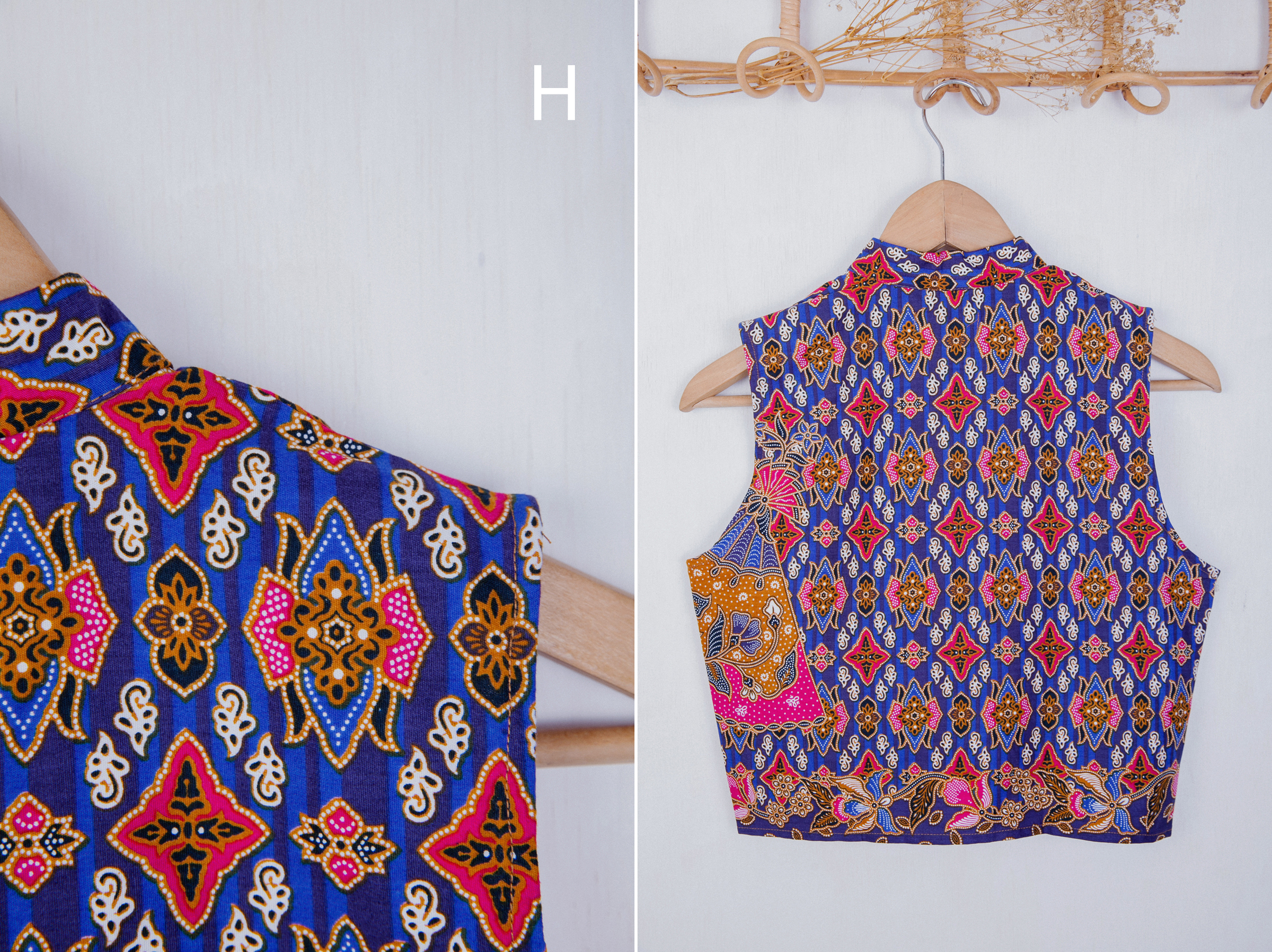 Niah+Co Batik Crop Cheongsam Top (M)_056