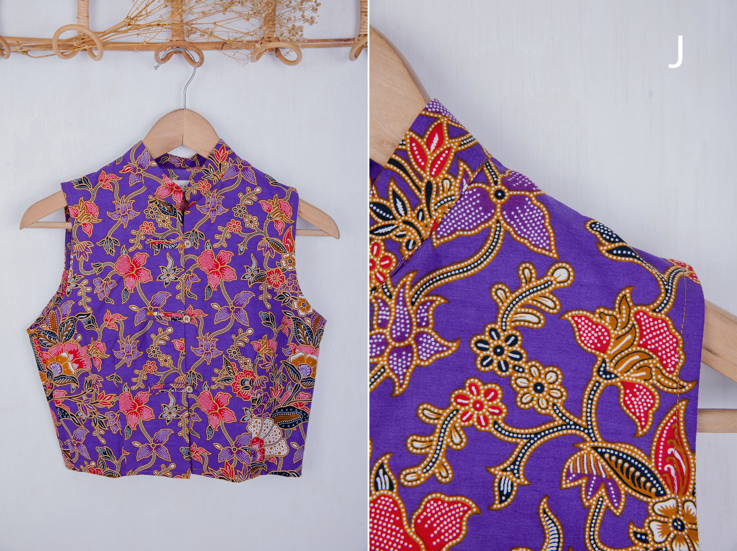 Niah+Co Batik Crop Cheongsam Top (M)_059