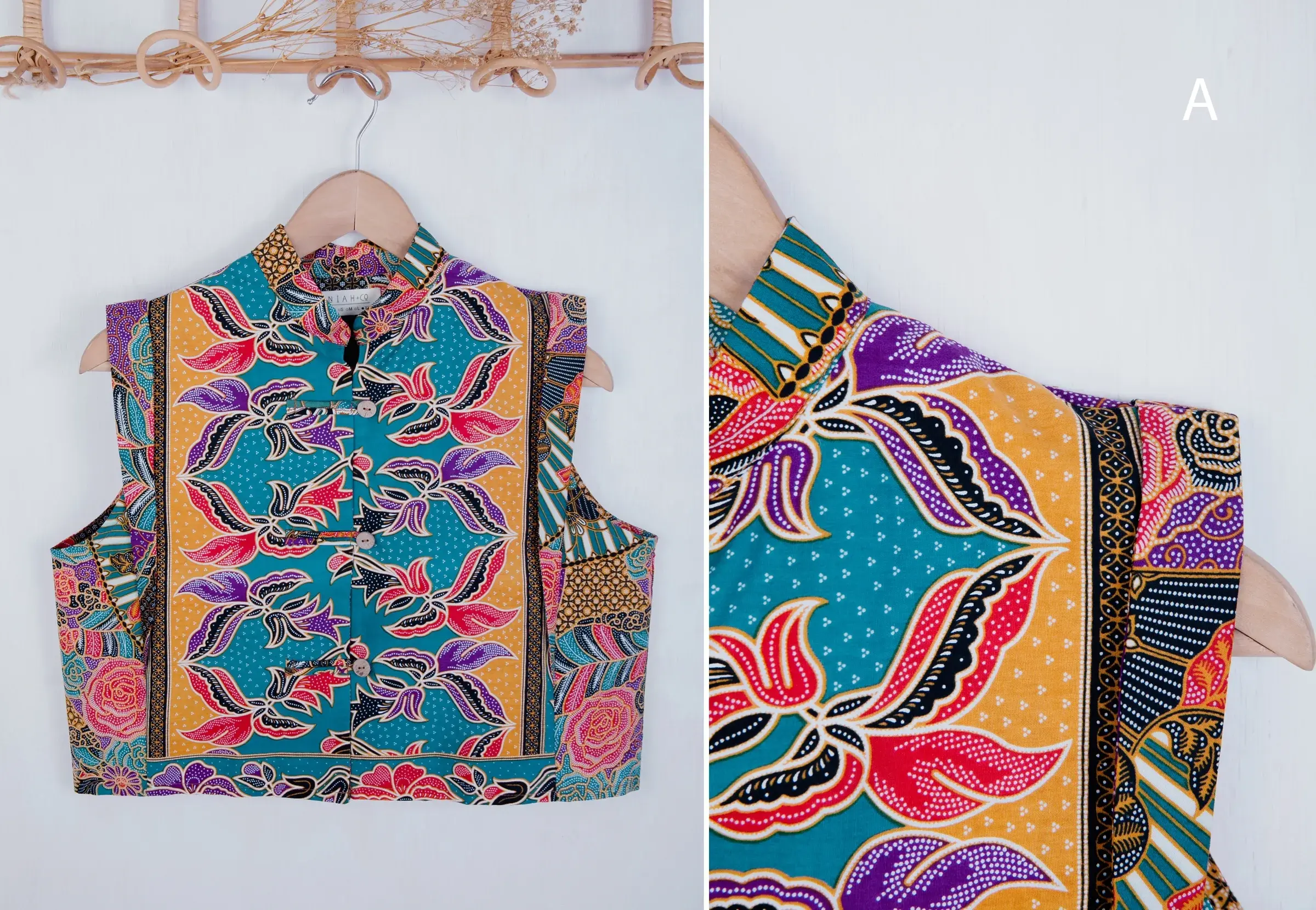 Crop Batik Cheongsame Top