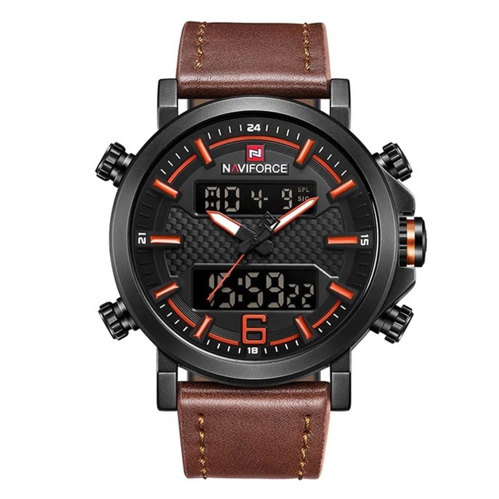 Classic Round Naviforce Watch-black orange.jpg