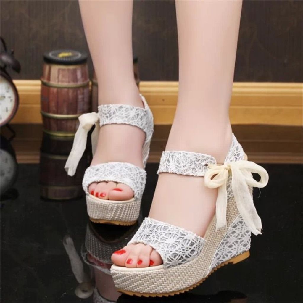 Lace Wedges Lady High Heels-Silver1.jpg