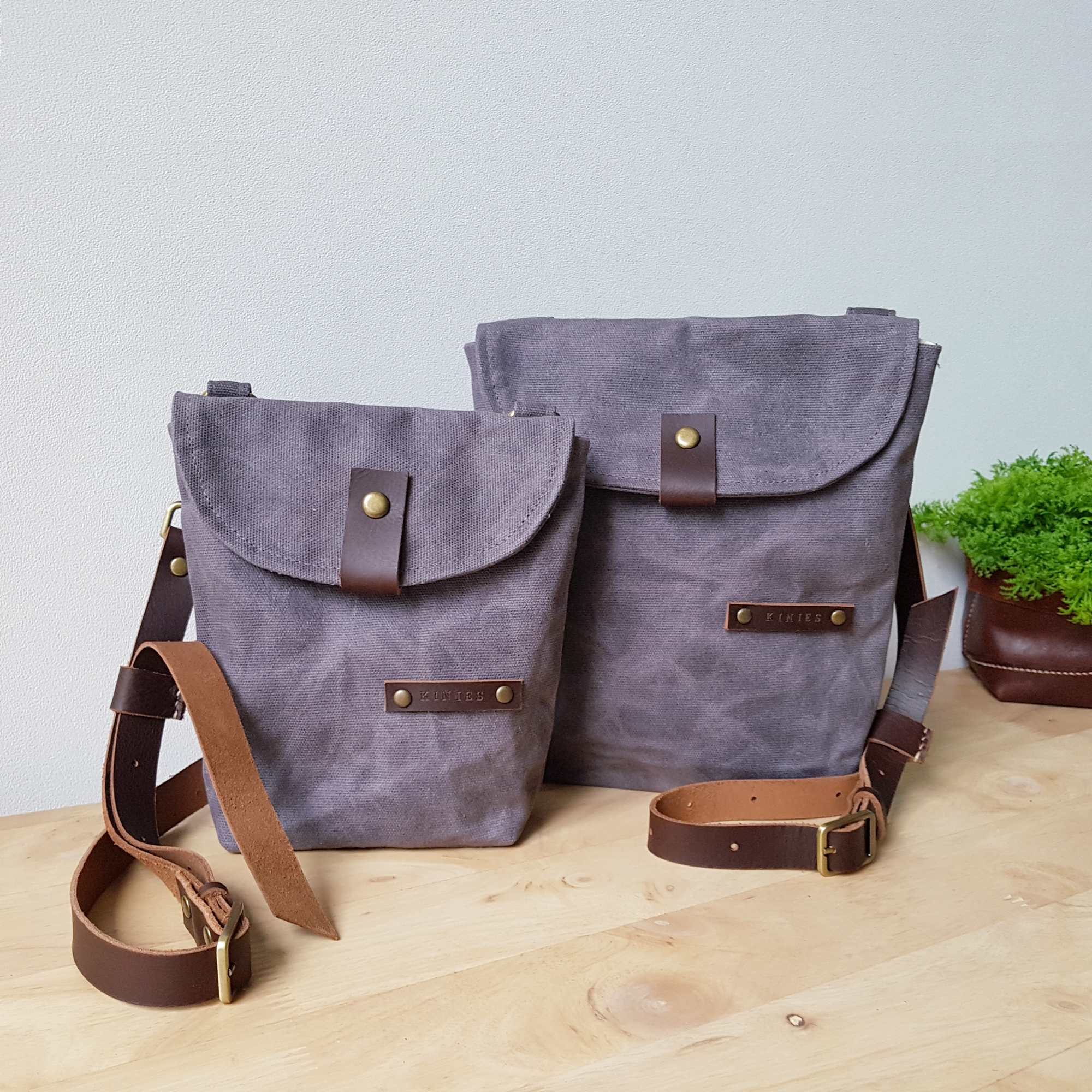 waxed canvas sling bag