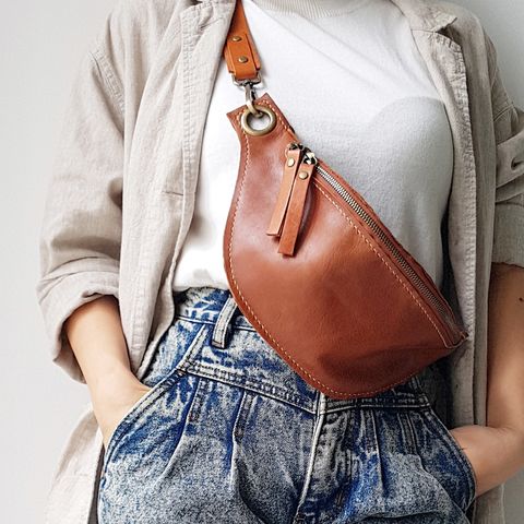 GENUINE LEATHER COPPER BUM BAG / FANNY PACK / CROSS BODY BAG - A35 – Kinies