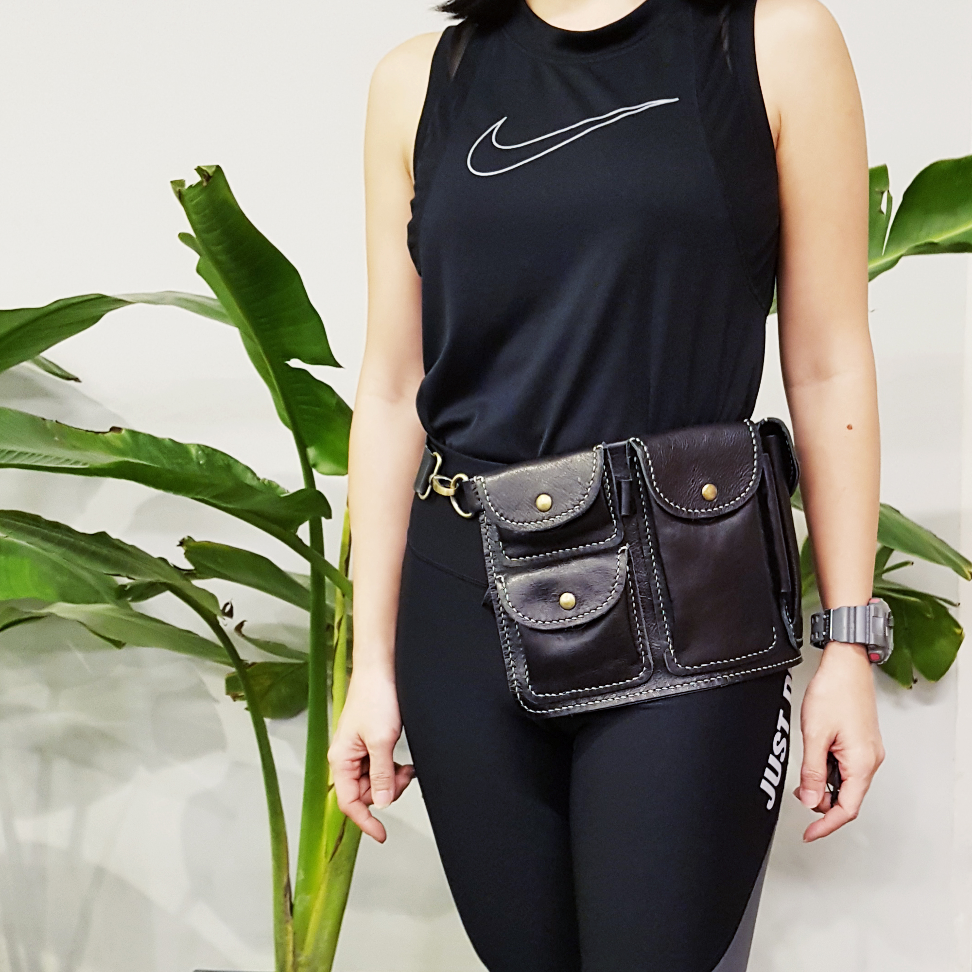 Black Fanny Pack for Women.leather Crossbody Fanny Pack 