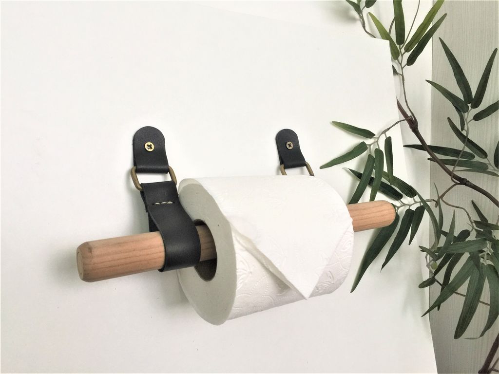 Leather Toilet Paper Holder // Birch Minimal Loo Roll Holder // Storage  Decor - 13cm x 2.5cm – Kinies