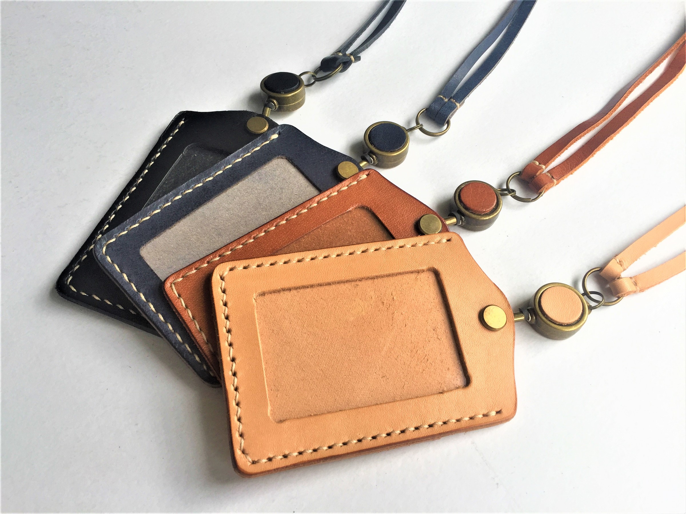 Custom Leather ID // ID Holder Leather Lanyard // ID Pass Holder – Kinies