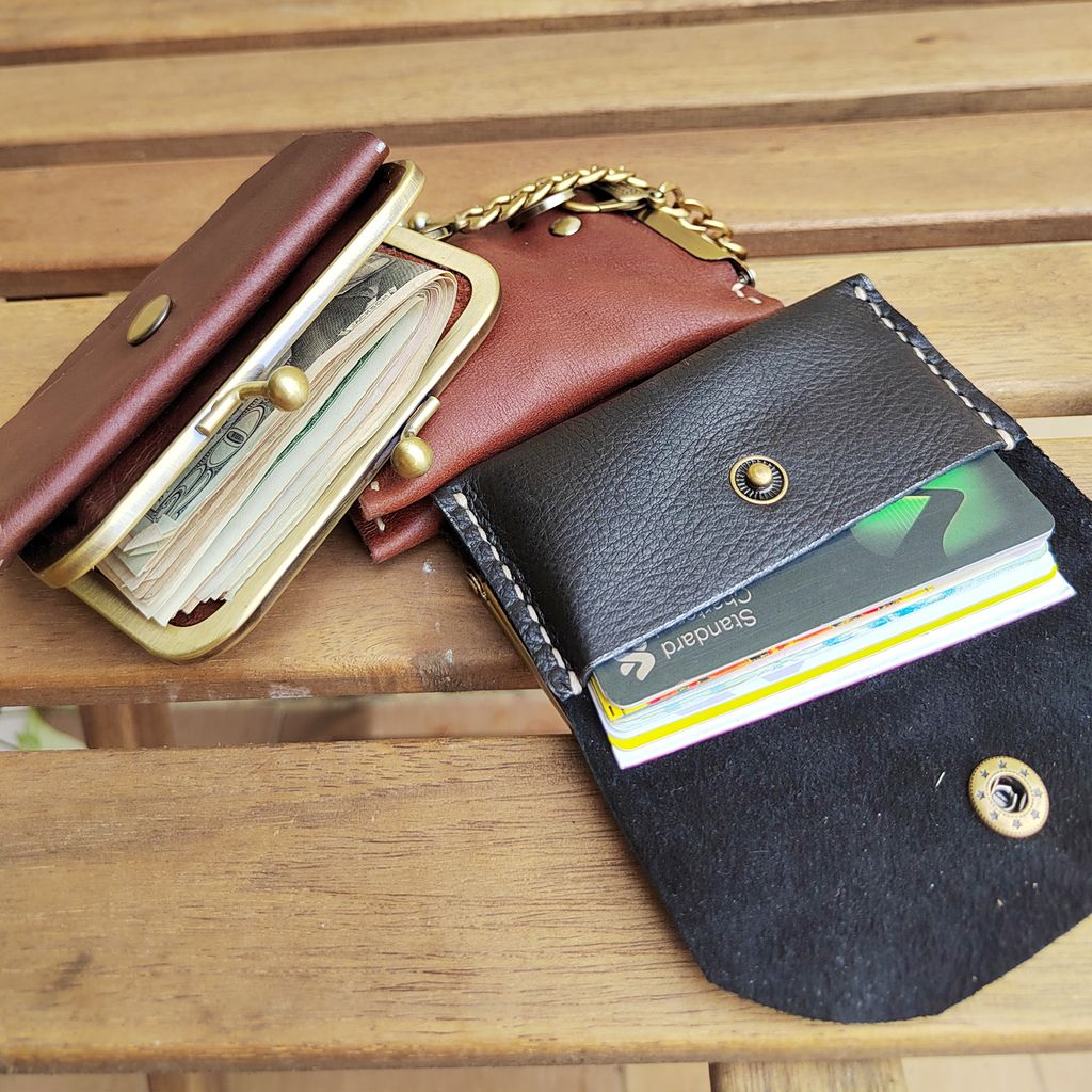 LEATHER KISS LOCK CARD & COIN PURSE – Kinies