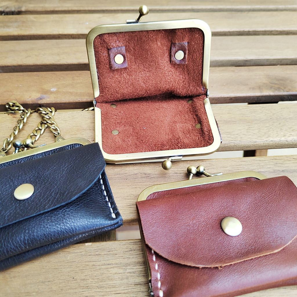 Retro Genuine Leather Coin Purse, Mini Kiss Lock Card Wallet, Storage Bag  For Key & Earphone - Temu