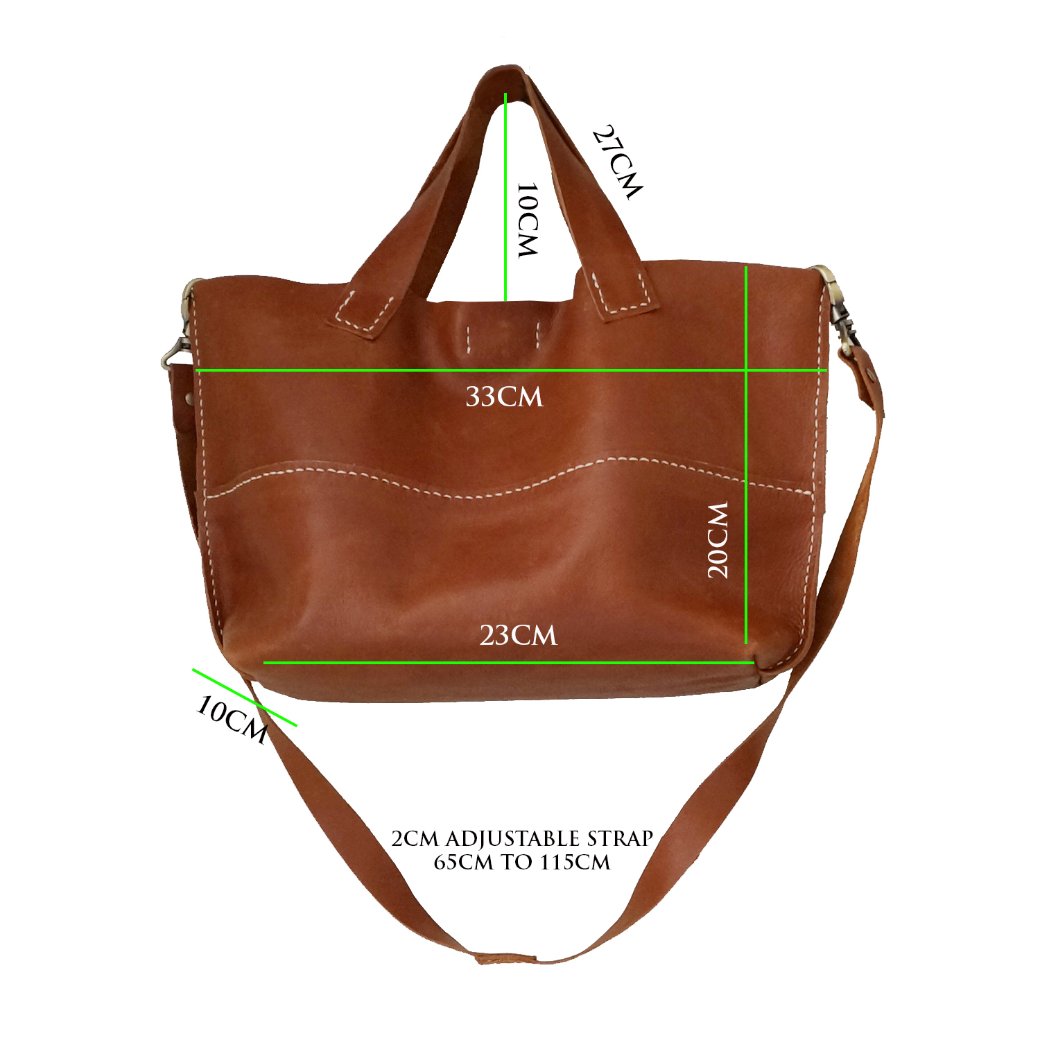 LEATHER TOTE SLING BAG / SINGLE STRAP SHOULDER BAG Kinies