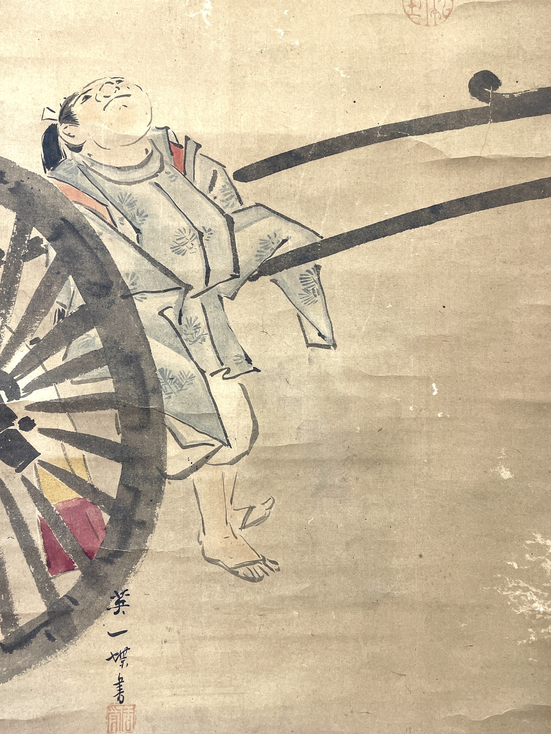 絵画 painting Japanese Painting by Hanabusa Itchō – Heian Period Figures