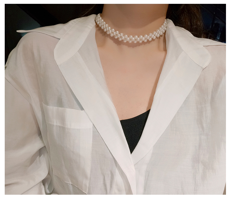 Temperament Choker Pearl Collarbone Women Girl Chain Necklace