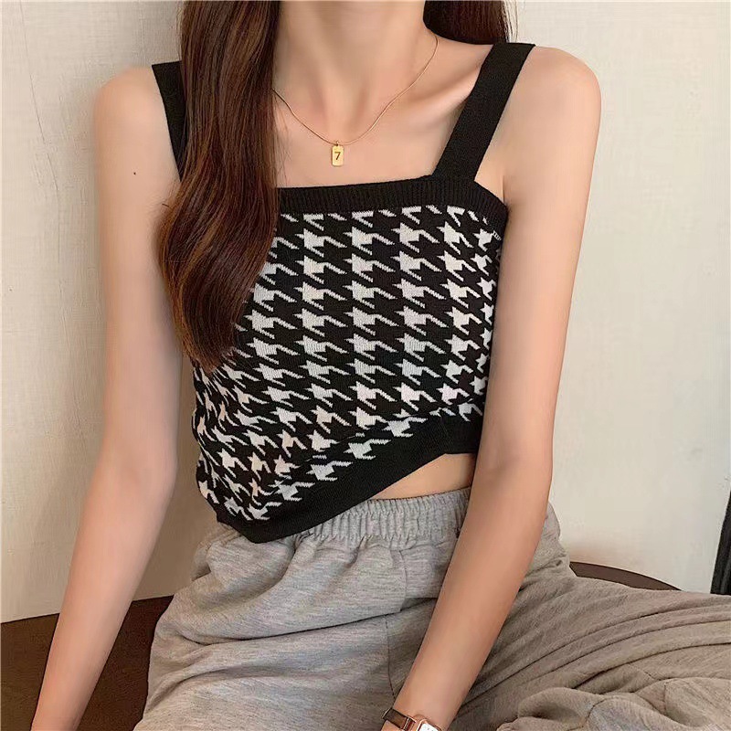 Casual Knitted Women Girl Short Camisole Tank Suspender Top Shirt