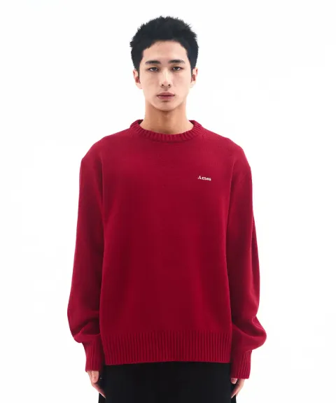 AMES BASIC SMALL LOGO KNIT RED（Ｍ／Ｌ）