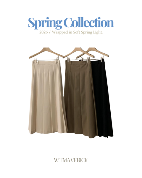 法式高腰百摺長裙