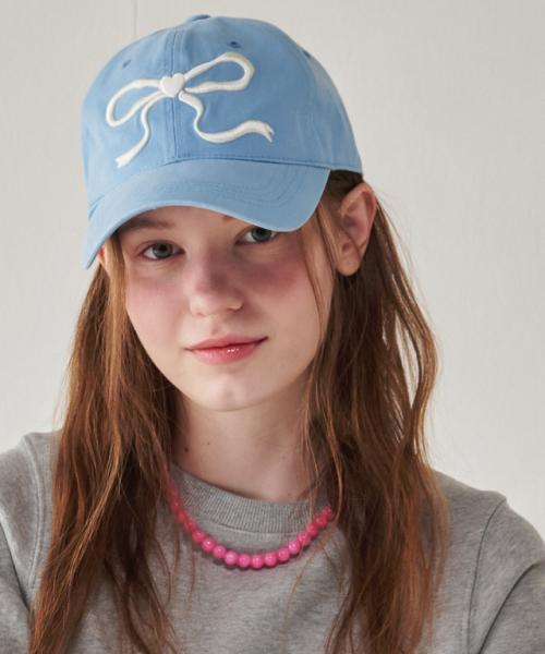 RONRON] Heart Ribbon Ball Cap – Arielle Store