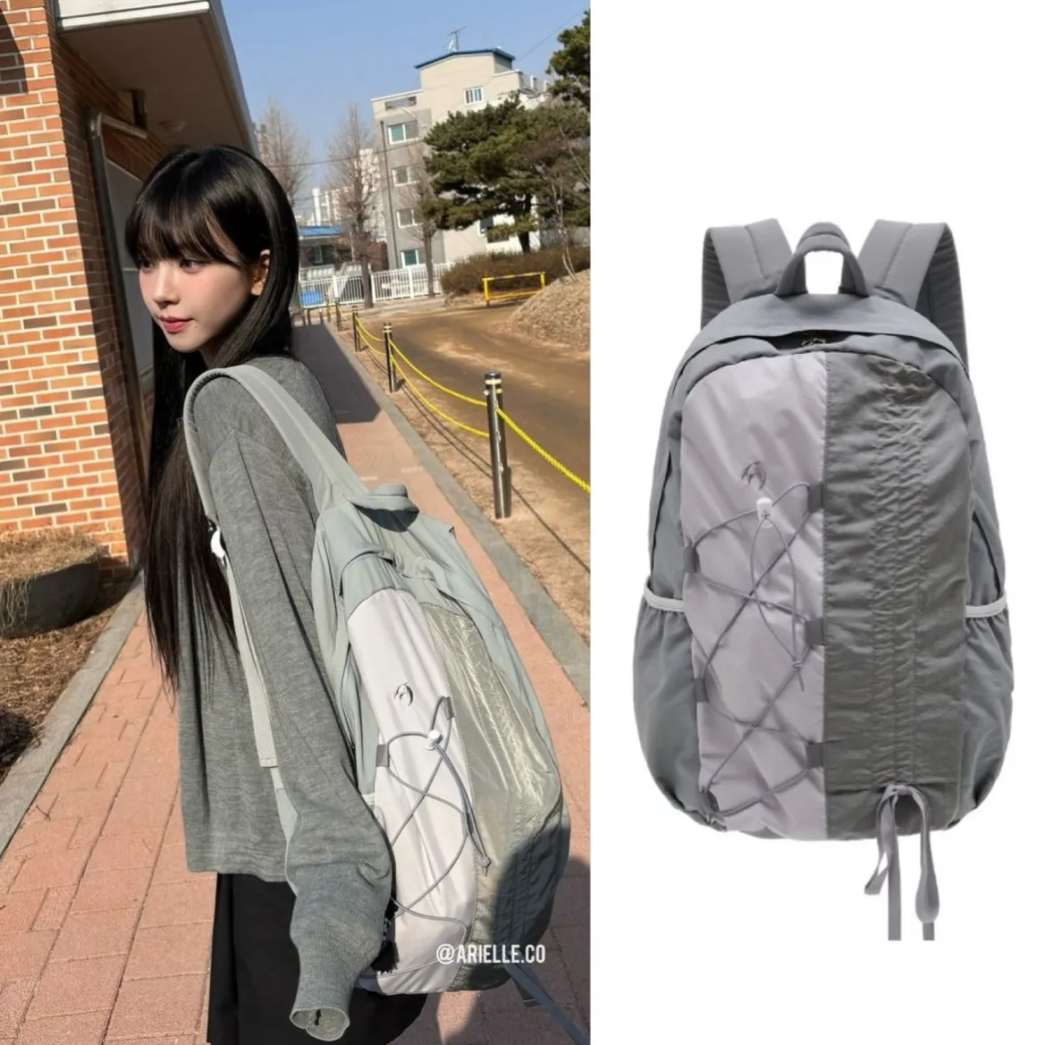 [WAIKEI] half-string nylon backpack★韓国大人気★早期完売★ Aespa Karina Pick] WaiKei Half String Nylon Backpack