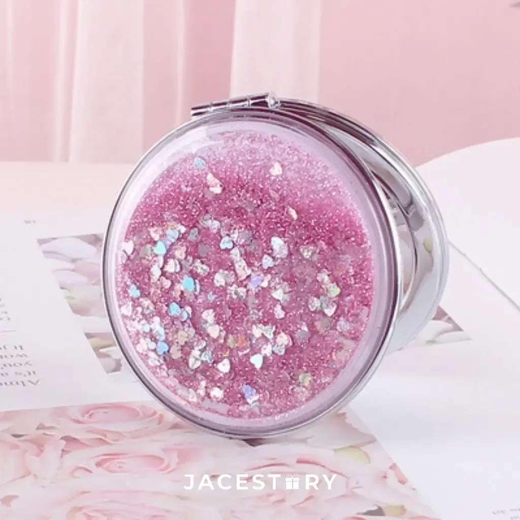 Personalised Glitter Quicksand Compact Mirror