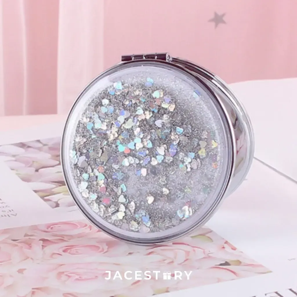 Personalised Glitter Quicksand Compact Mirror