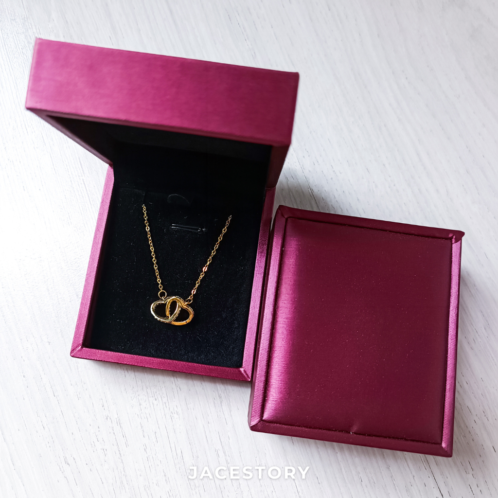 Double Heart Necklace with Jewellery Box
