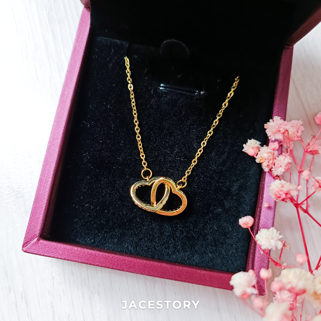 Double Heart Necklace with Jewellery Box