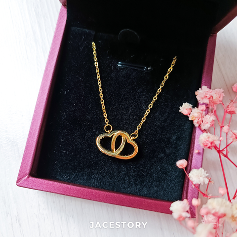 Double Heart Necklace with Jewellery Box