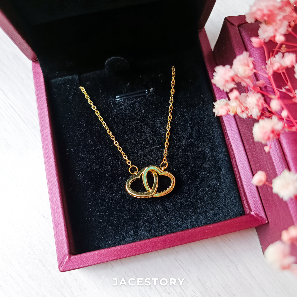 Double Heart Necklace with Jewellery Box