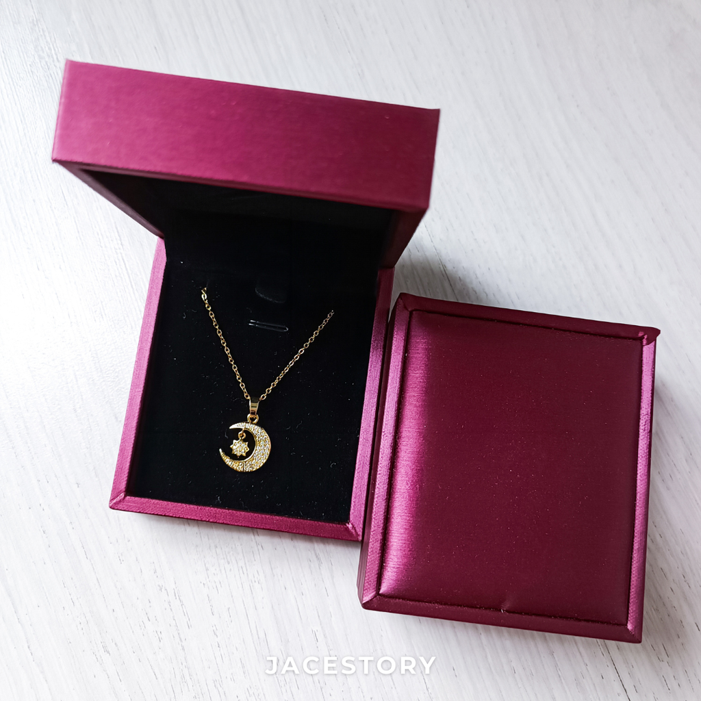 Moon Star Necklace with Jewellery Box