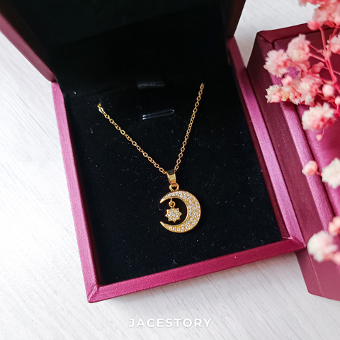 Moon Star Necklace with Jewellery Box