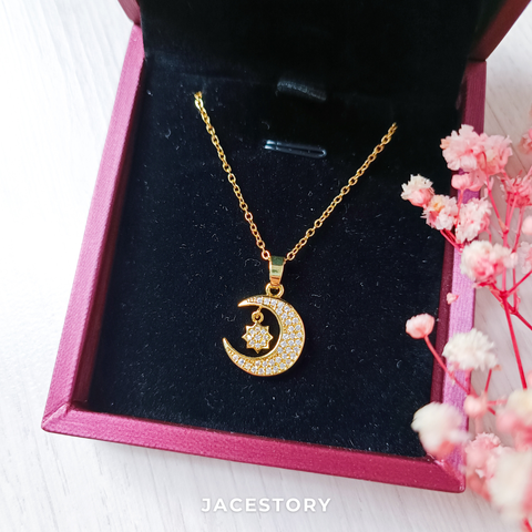 Moon Star Necklace with Jewellery Box