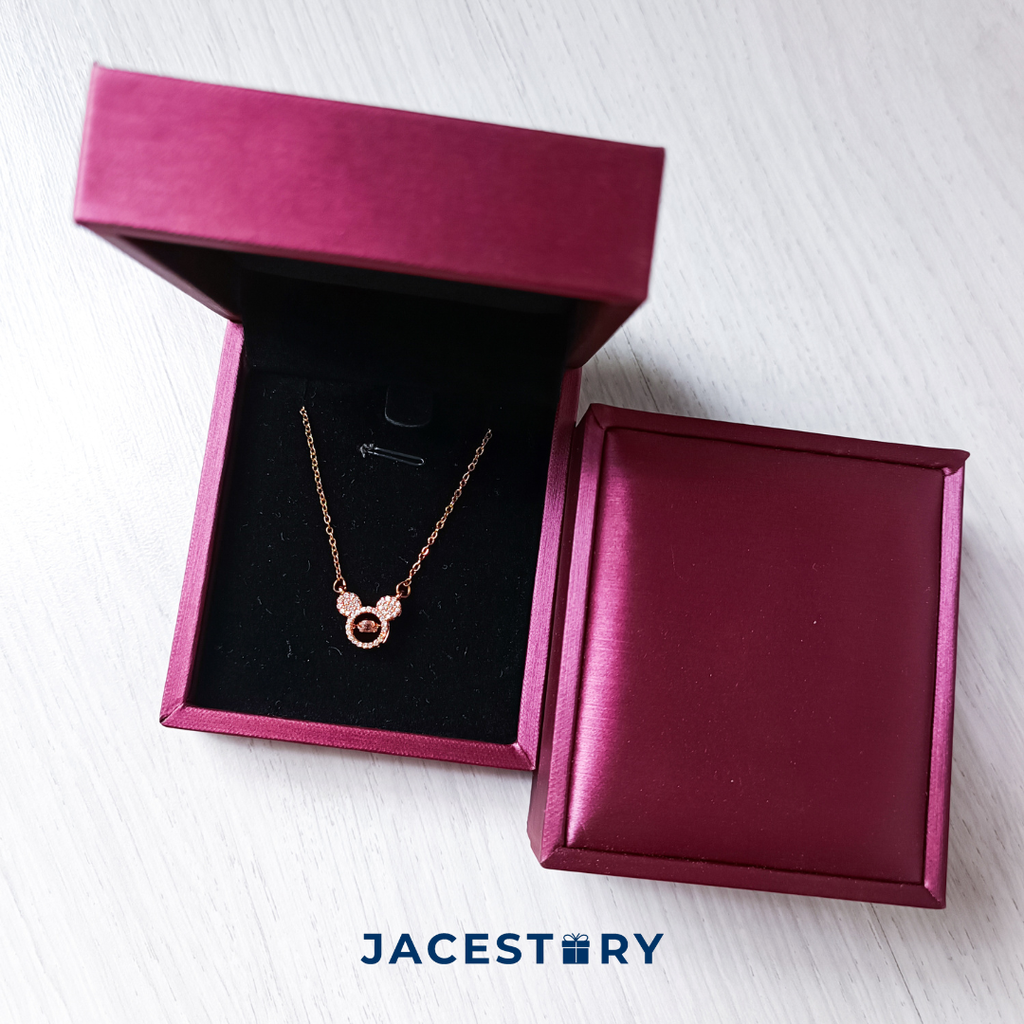 Dancing Mickey Rose Gold Plated Titanium Steel Necklace