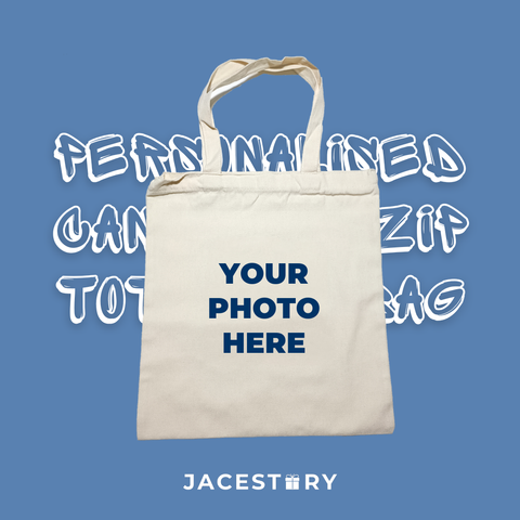 Personalised Canvas Zip Tote Bag