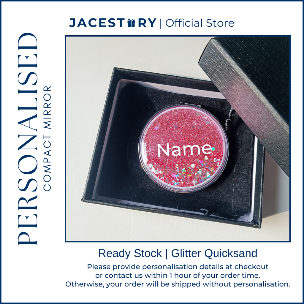 Personalised Glitter Quicksand Compact Mirror