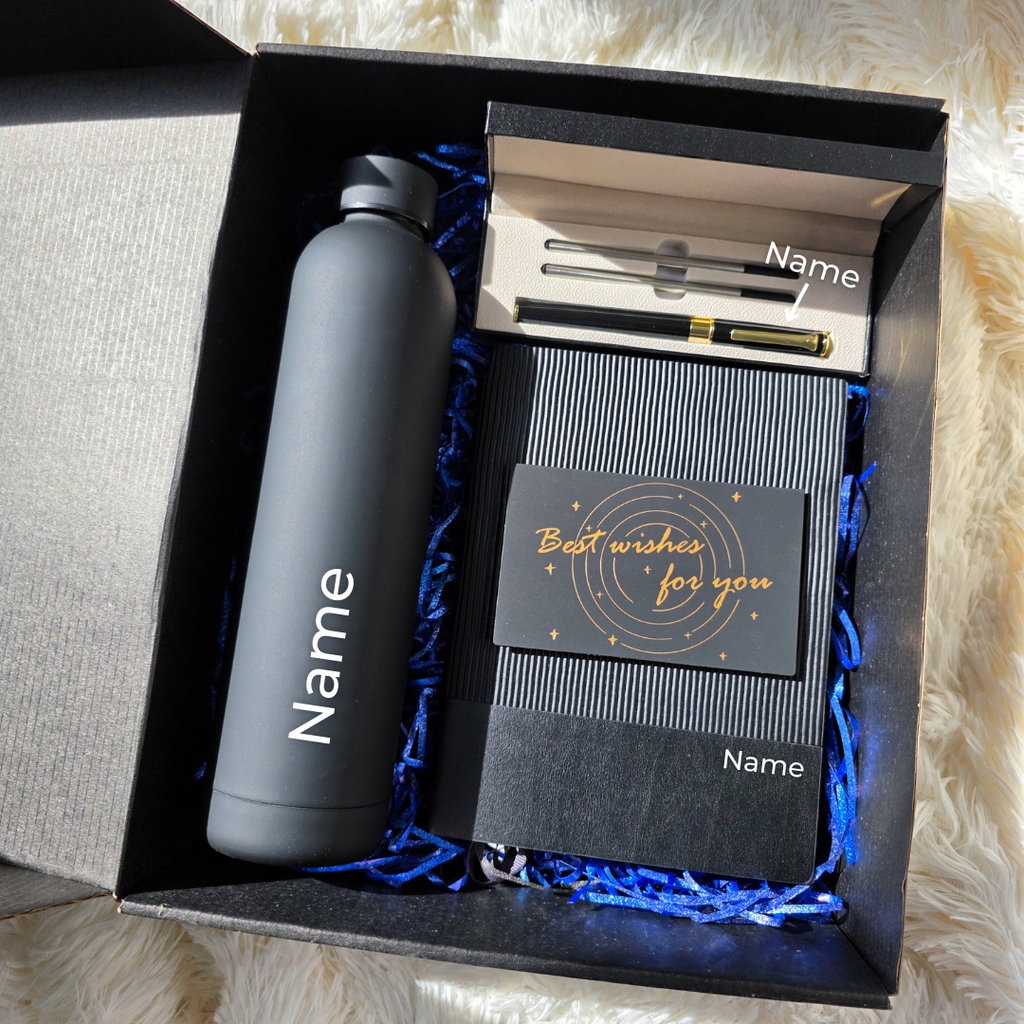 Personalised Premium Gift Set | The Ultimate Goal (Vacuum Flask + Notebook + Signature Pen)