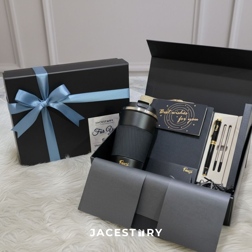 Personalised Premium Gift Set | The Executive (Tumbler + Notebook + Signature Pen)
