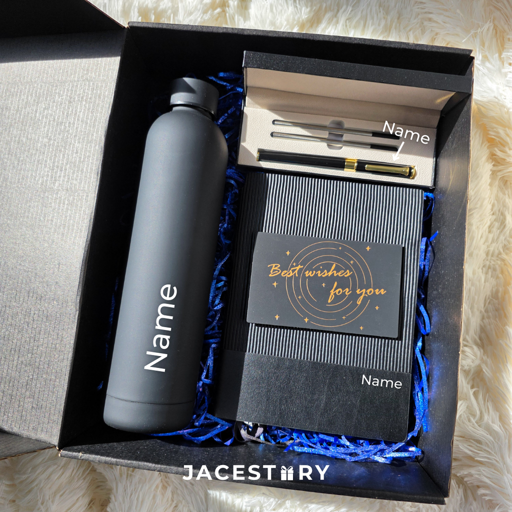 Personalised Premium Gift Set | The Ultimate Goal (Vacuum Flask + Notebook + Signature Pen)